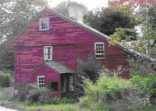 Side elevation of a saltbox house