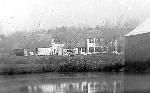 Circa 1900 - Hussey's Pond with the Bell house and Holt ice house