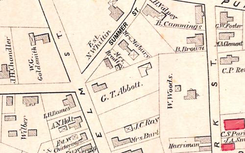 1884 Map detail of Summer St. 