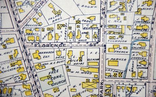 Detail of 1906 map of Florence St.