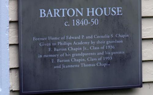 Barton House plaque - 
