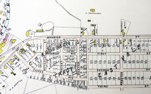 1884 map detail of Andover St. - "Plains"
