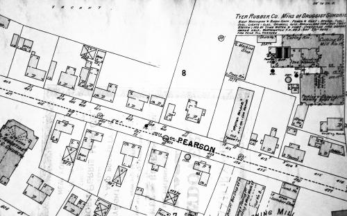 1896 Sanborn map of Pearson St.