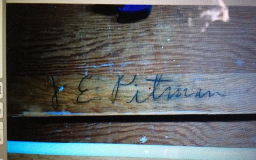 Pitman signature on window sill