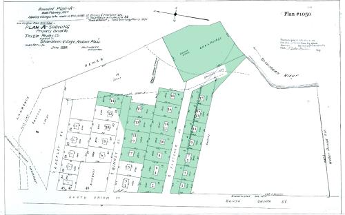 1932 Fletcher St. green area are house lots lost to 495 construction