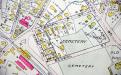 1906 Map detail of School St., Ridge St, - 
