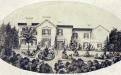 Tyer House drawing about 1870, view from Central St.
