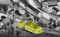 Detail from Birds Eye Map of Andover 1882 - both schools on site